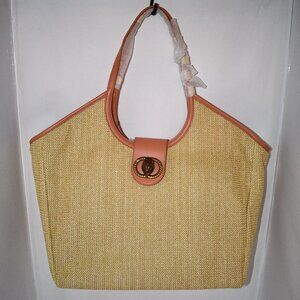 Kurt Geiger London Contrast Trim Chelsea Large Tote Bag in Beige #4019343999 NWT